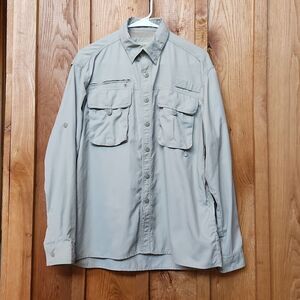 Guides Choice Fishing‎ Hiking Utility Vented Side Shirt, Medium, Beige